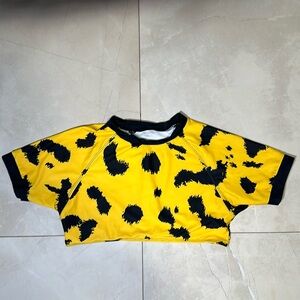 Small Yellow Short Sleeve Cropped Shirt